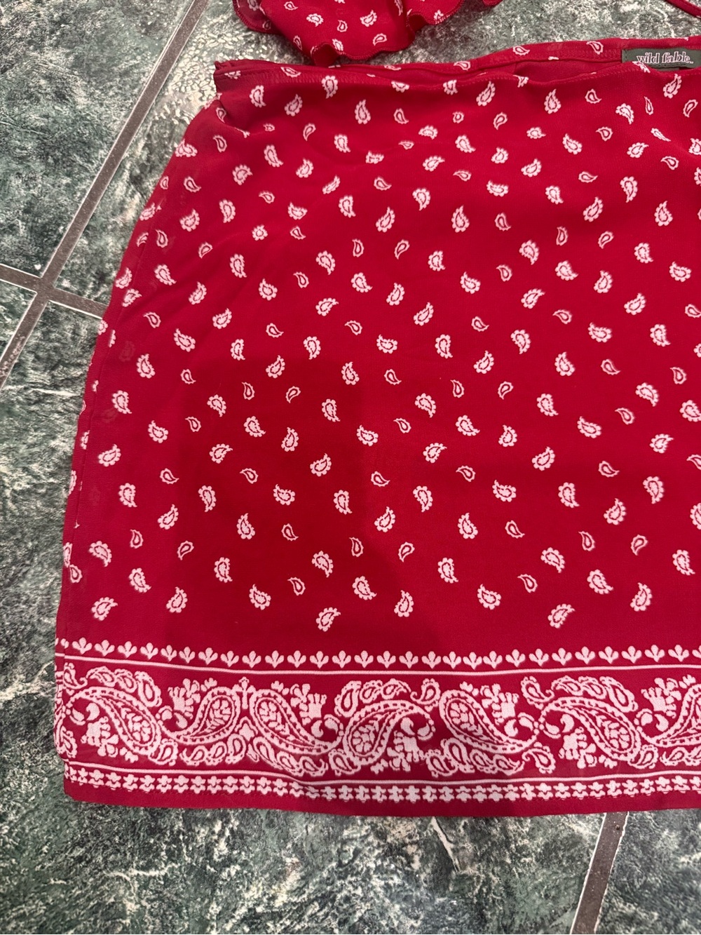 Set! Women's Flyaway Bandana Tank Top & Skirt- Wild Fable Red Paisley XL NWT - Picture 5 of 16